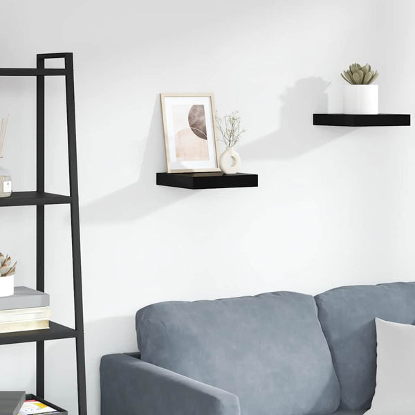 vidaXL Floating Shelf High Gloss Black 23x23.5x3.8 cm MDF