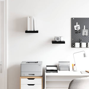 vidaXL Floating Wall Shelves 2 pcs. High-Gloss Black 23x23.5x3.8 cm MDF