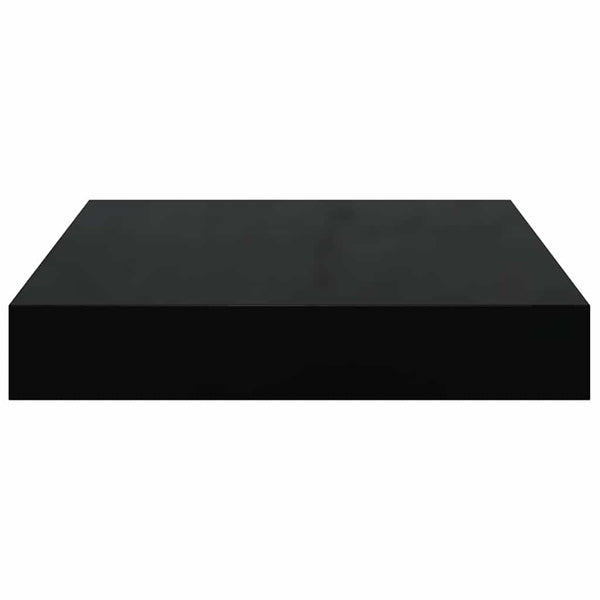 vidaXL Floating Wall Shelves 2 pcs. High-Gloss Black 23x23.5x3.8 cm MDF