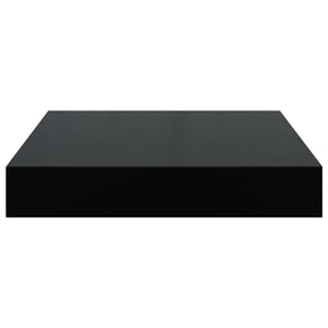 vidaXL Floating Wall Shelves 2 pcs. High-Gloss Black 23x23.5x3.8 cm MDF