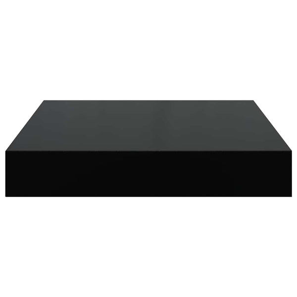 vidaXL Floating Wall Shelves 2 pcs. High-Gloss Black 23x23.5x3.8 cm MDF