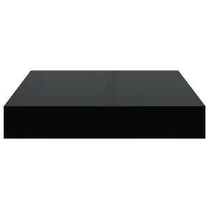vidaXL Floating Shelves 4 pcs High Gloss Black 23x23.5x3.8 cm MDF