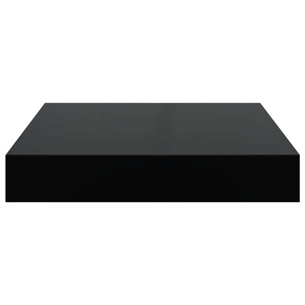 vidaXL Floating Shelves 4 pcs High Gloss Black 23x23.5x3.8 cm MDF