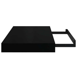 vidaXL Floating Wall Shelves 2 pcs. High Gloss Black 40x23x3.8 cm MDF