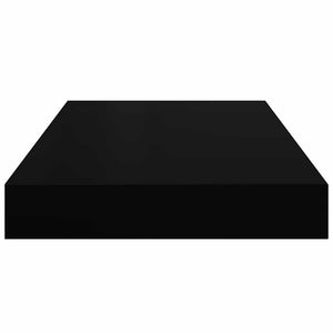 vidaXL Floating Wall Shelves 4 pcs High Gloss Black 40x23x3.8 cm MDF