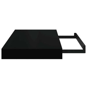 vidaXL Floating Wall Shelves 4 pcs High Gloss Black 40x23x3.8 cm MDF