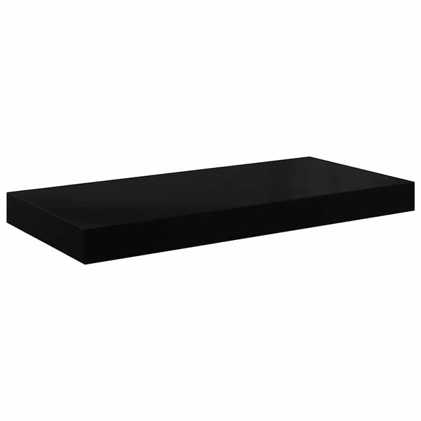 vidaXL Floating Shelves 2 pcs. High Gloss Black 50x23x3.8 cm MDF