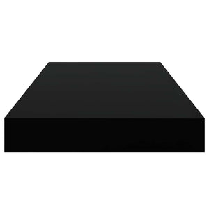 vidaXL Floating Shelves 2 pcs. High Gloss Black 50x23x3.8 cm MDF