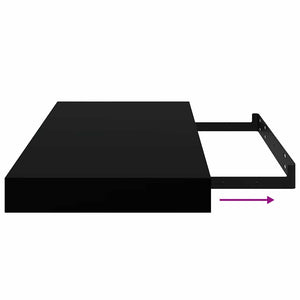 vidaXL Floating Shelves 4 pcs. High Gloss Black 50x23x3.8 cm MDF