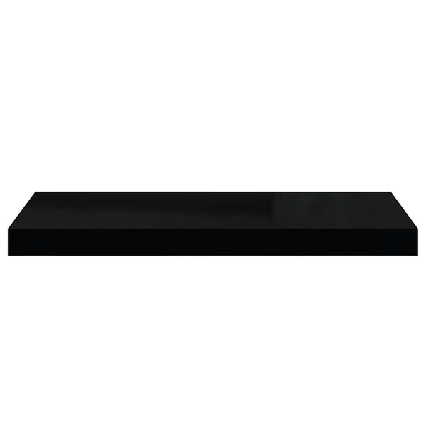 vidaXL Floating Shelves 2 pcs. High Gloss Black 60x23.5x3.8 cm MDF