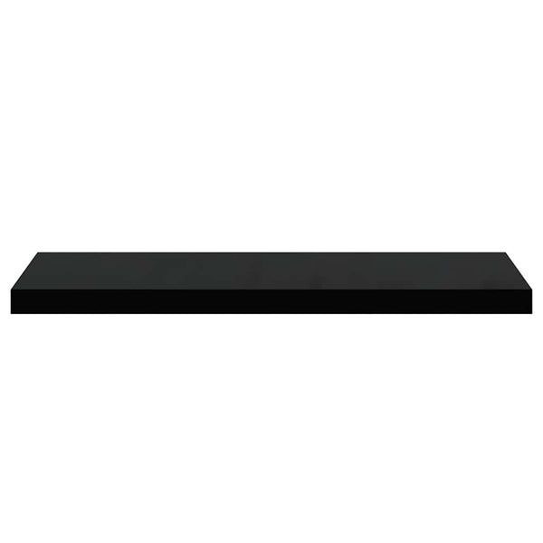 vidaXL Floating Wall Shelves 2 pcs. High Gloss Black 80x23.5x3.8 cm MDF