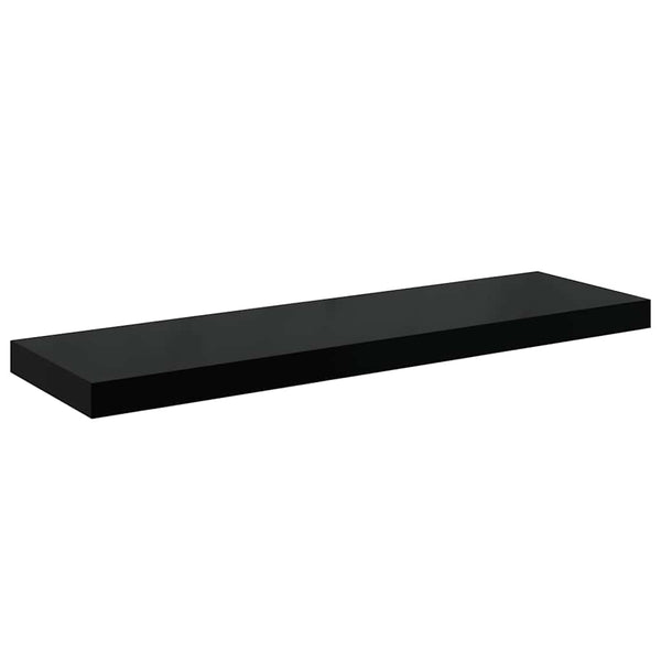 vidaXL Floating Wall Shelves 2 pcs. High Gloss Black 80x23.5x3.8 cm MDF