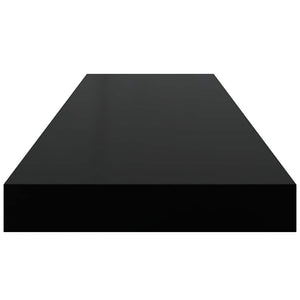 vidaXL Floating Wall Shelves 2 pcs. High Gloss Black 80x23.5x3.8 cm MDF