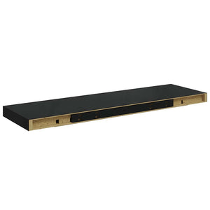 vidaXL Floating Wall Shelves 2 pcs. High Gloss Black 80x23.5x3.8 cm MDF