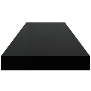 vidaXL Floating Shelves 4 pcs. High Gloss Black 80x23.5x3.8 cm MDF