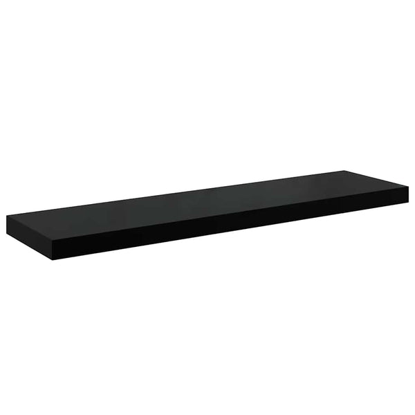vidaXL Floating Wall Shelves 4 pcs. High Gloss Black 90x23.5x3.8cm MDF