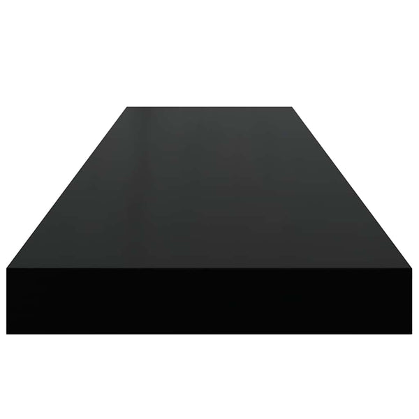 vidaXL Floating Wall Shelves 4 pcs. High Gloss Black 90x23.5x3.8cm MDF