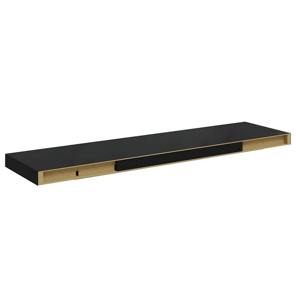 vidaXL Floating Wall Shelves 4 pcs. High Gloss Black 90x23.5x3.8cm MDF