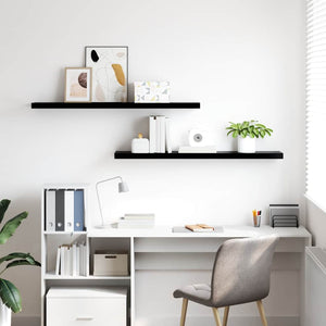 vidaXL Floating Shelves 2 pcs. High Gloss Black 120x23.5x3.8 cm MDF