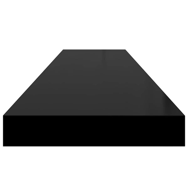 vidaXL Floating Shelves 2 pcs. High Gloss Black 120x23.5x3.8 cm MDF