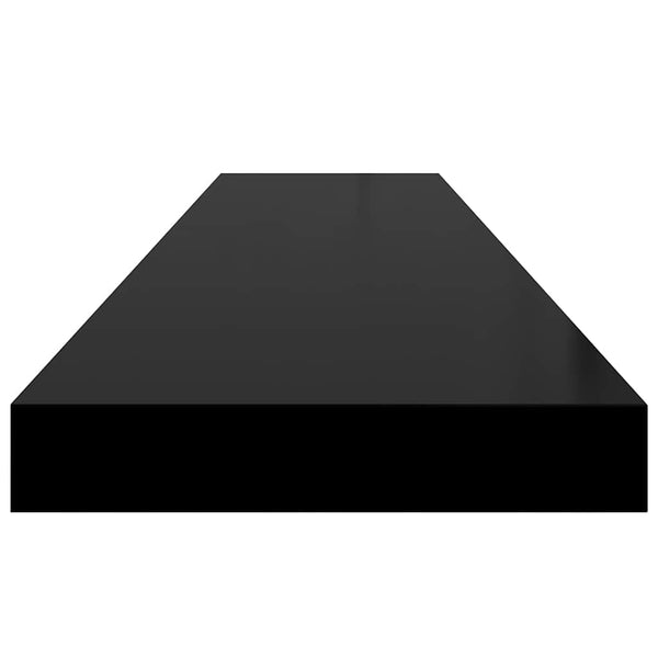 vidaXL Floating Wall Shelves 4 pcs High Gloss Black 120x23.5x3.8 cm MDF
