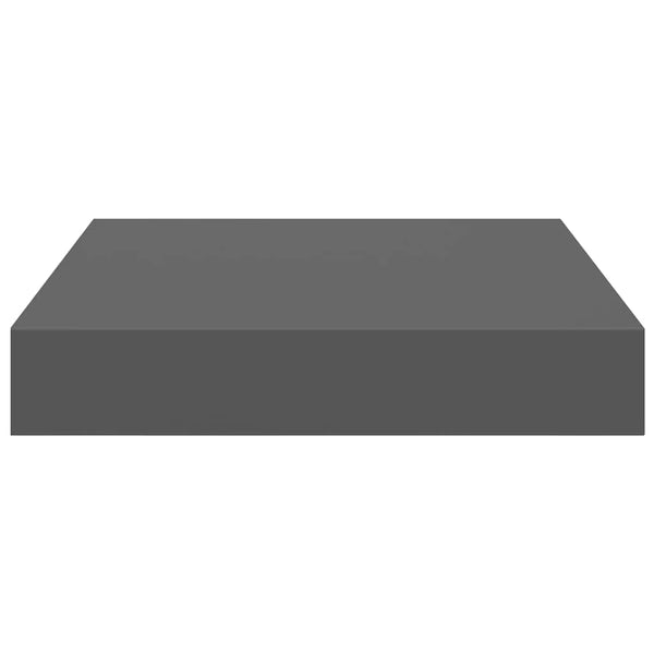 vidaXL Floating Wall Shelves 2 pcs High Gloss Grey 23x23.5x3.8 cm MDF