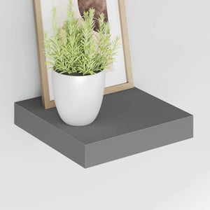vidaXL Floating Wall Shelves 4 pcs High Gloss Grey 23x23.5x3.8 cm MDF
