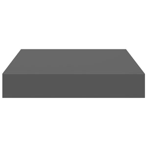 vidaXL Floating Wall Shelves 4 pcs High Gloss Grey 23x23.5x3.8 cm MDF