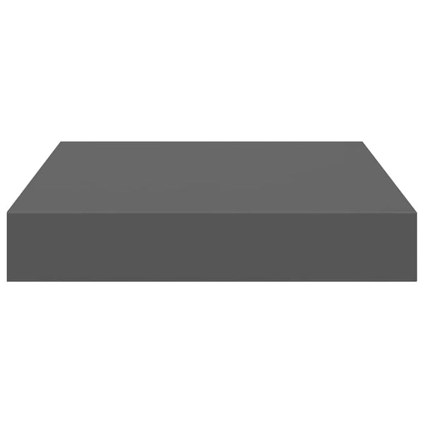 vidaXL Floating Wall Shelves 4 pcs High Gloss Grey 23x23.5x3.8 cm MDF