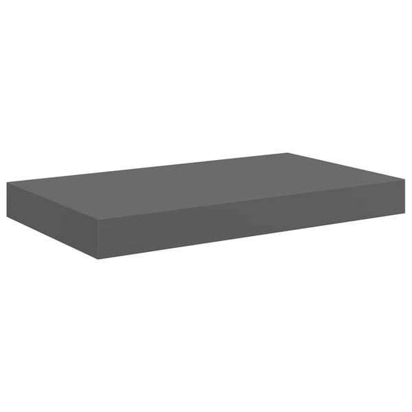 vidaXL Floating Shelves 2 pcs. High Gloss Grey 40x23x3.8 cm MDF