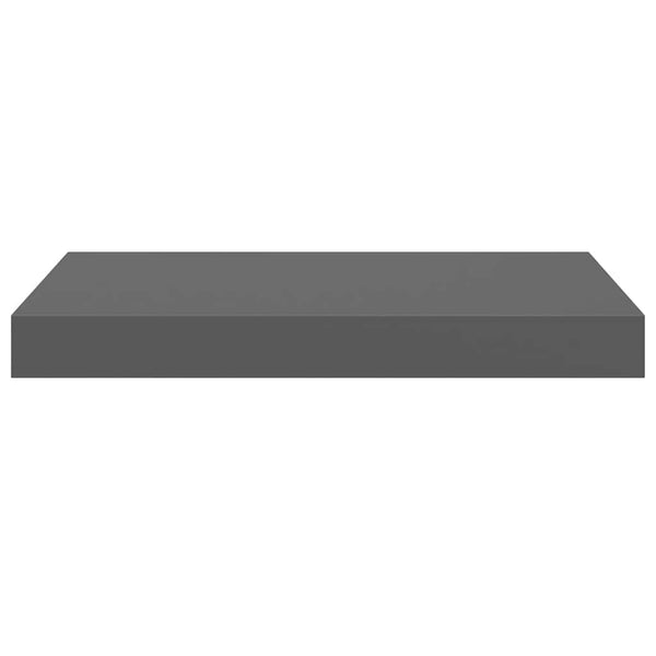 vidaXL Floating Shelves 2 pcs. High Gloss Grey 40x23x3.8 cm MDF