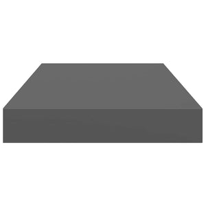 vidaXL Floating Shelves 2 pcs. High Gloss Grey 40x23x3.8 cm MDF