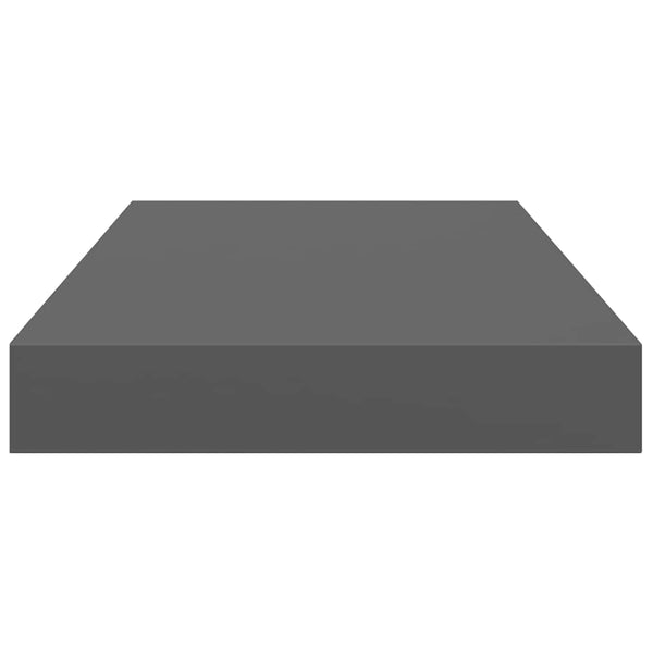 vidaXL Floating Shelves 2 pcs. High Gloss Grey 40x23x3.8 cm MDF