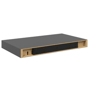 vidaXL Floating Shelves 2 pcs. High Gloss Grey 40x23x3.8 cm MDF