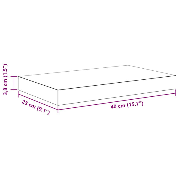 vidaXL Floating Shelves 4 pcs. High Gloss Grey 40x23x3.8 cm MDF