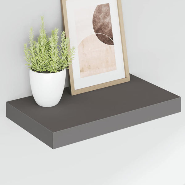vidaXL Floating Shelves 4 pcs. High Gloss Grey 40x23x3.8 cm MDF