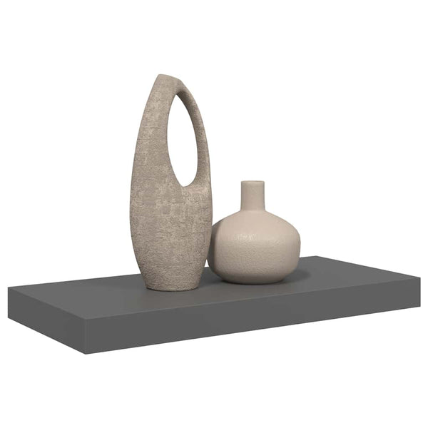 vidaXL Floating Wall Shelf High Gloss Grey 50x23x3.8 cm MDF