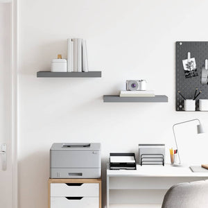 vidaXL Floating Wall Shelves 2 pcs. High Gloss Grey 50x23x3.8 cm MDF