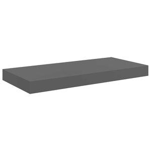 vidaXL Floating Wall Shelves 2 pcs. High Gloss Grey 50x23x3.8 cm MDF