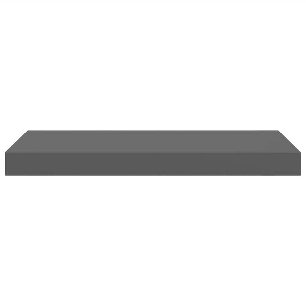 vidaXL Floating Wall Shelves 2 pcs. High Gloss Grey 50x23x3.8 cm MDF