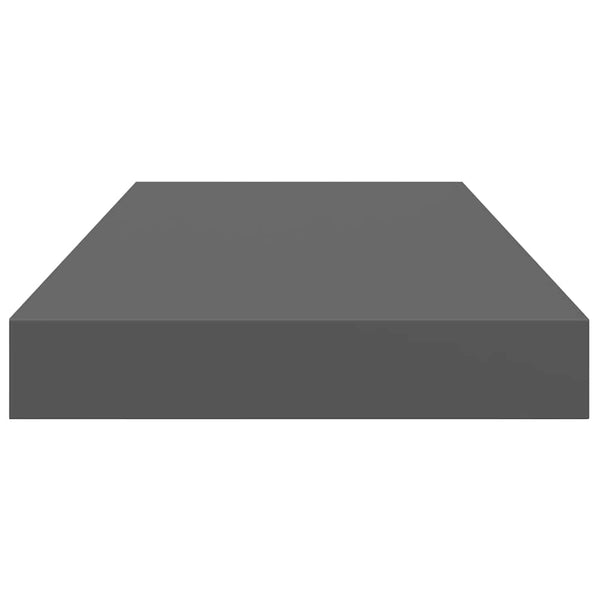 vidaXL Floating Wall Shelves 2 pcs. High Gloss Grey 50x23x3.8 cm MDF