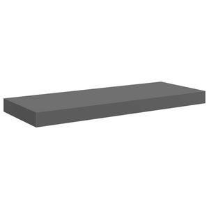 vidaXL Floating Shelves 2 pcs. High-Gloss Grey 60x23.5x3.8 cm MDF