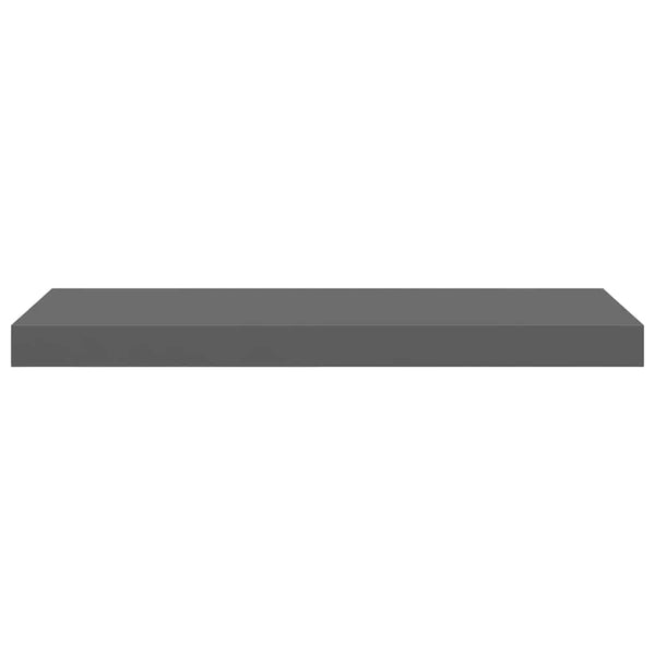 vidaXL Floating Shelves 2 pcs. High-Gloss Grey 60x23.5x3.8 cm MDF