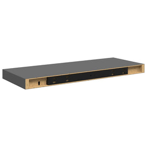 vidaXL Floating Shelves 2 pcs. High-Gloss Grey 60x23.5x3.8 cm MDF