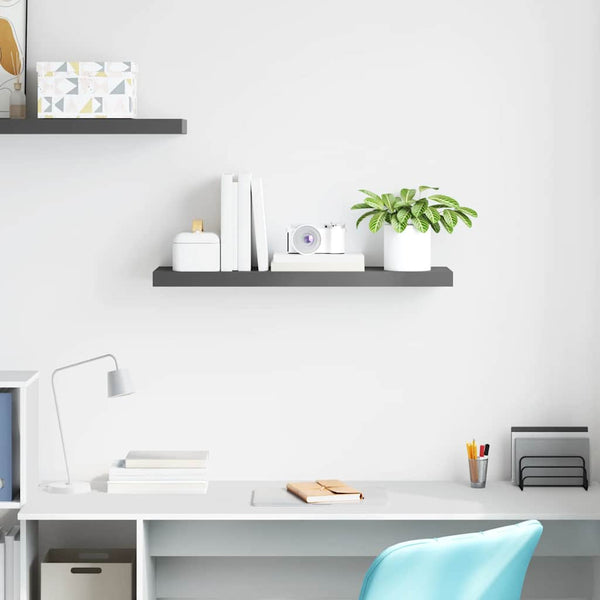 vidaXL Floating Shelf High Gloss Grey 80x23.5x3.8 cm MDF