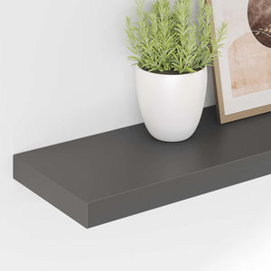 vidaXL Floating Shelf High Gloss Grey 80x23.5x3.8 cm MDF