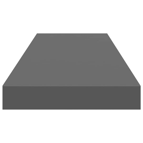 vidaXL Floating Shelf High Gloss Grey 80x23.5x3.8 cm MDF