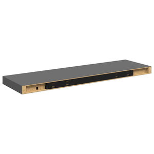 vidaXL Floating Shelf High Gloss Grey 80x23.5x3.8 cm MDF