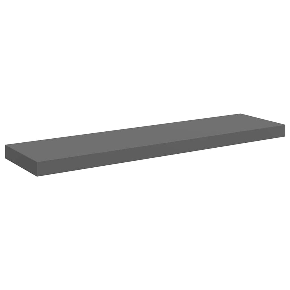 vidaXL Floating Wall Shelf High Gloss Grey 90x23.5x3.8 cm MDF