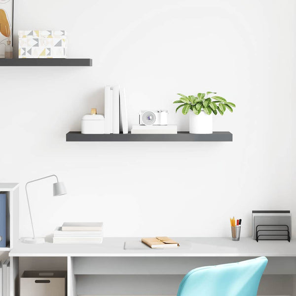 vidaXL Floating Wall Shelf High Gloss Grey 90x23.5x3.8 cm MDF